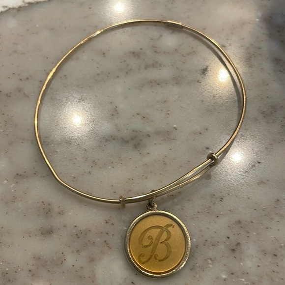 Alex and Ani Jewelry - Alex and Ani B Initial Charm Adjustable Bangle Bracelet